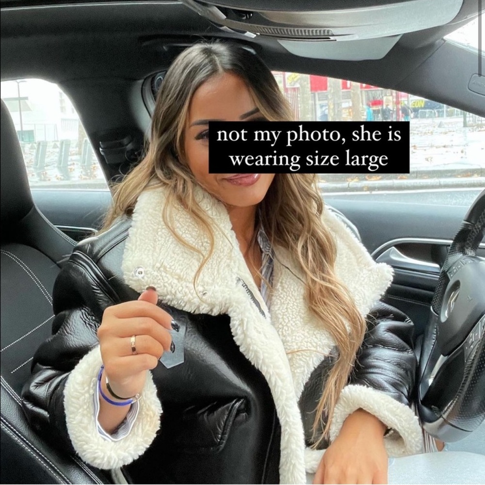 ZARA faux leather & borg jacket